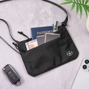 Undercover RFID Neck Passport Wallet Multifunctional Passport Pouch With Shoulder Strap Multi-Pocket Passport Waist Bag