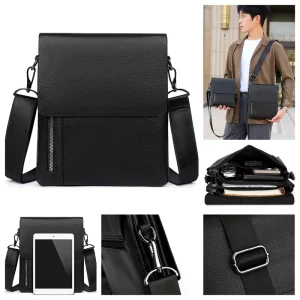Unisex Bohemian Fashion Business Office Satchel Messenger Shoulder Crossbody Sling Bag Genuine Leather Waterproof Lightweight