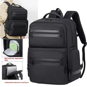 Unisex Business Laptop Backpack Polyester Waterproof Multi Functional Large Capacity Outdoor Travel Backpack
