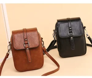 Unisex Classic Vintage PU Leather Large Capacity Crossbody Shoulder Messenger Bag For Travel Work And Daily Carry