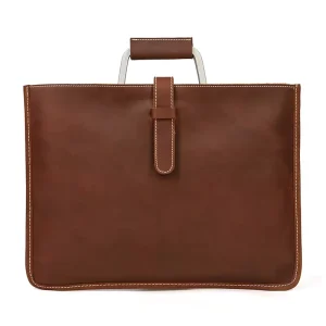 Unisex Cow Leather Business Bag Simple Generous Laptop Bag Stylish Casual Shoulder Bag Genuine Leather Briefcase