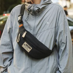 Unisex Crossbody Bag Men’s Light with Zipper Closure Small Shoulder & Sports Waist Bag Casual Chest Bag