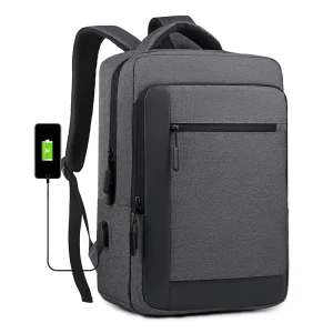 Unisex Custom Logo Stylish Waterproof Oxford Polyester Laptop Backpack USB Port Multifunctional Anti Theft Business Travel Bag