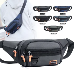 Unisex Custom Polyester Fanny Pack Men’s Women’s Crossbody Waist Bag Pillow Shape with Zipper Closure Bum Sling Bag for All