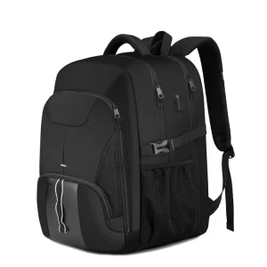 Unisex Extra Large Waterproof Polyester Laptop School Backpack USB Charging Port Anti Theft Feature Zipper Closure