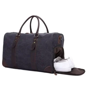 Unisex Fashion Luggage Bags Overnight Duffer Bags Shoes Compartment Large Capacity Vintage Zipper Closure Durable Travel Handbag
