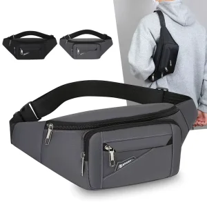 Unisex Fashion Waist Chest Bag Large Capacity Water Resistant Cash Business Bag Durable Sports Casual Shoulder Crossbody Bag