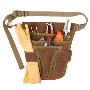 Unisex Garden Tool Belt with Multiple Pockets Tool Storage Waist Pouch