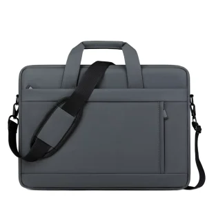 Unisex Large Business Briefcase with Shoulder Strap Waterproof Nylon Briefcase Handbag Men’s Laptop Bag Black Crossbody Bag