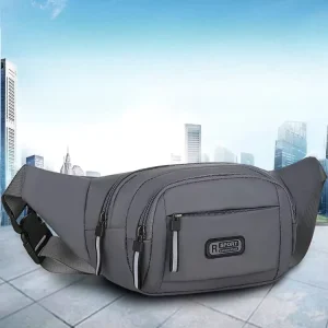 Unisex Lightweight Nylon Sports Chest Bag with Zipper Closure Multi-Pockets Waterproof & Large Capacity for Summer Travel