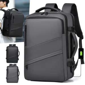 Unisex Multi Functional Oxford Laptop Backpack Large Capacity Waterproof Leisure Polyester Expanding Design