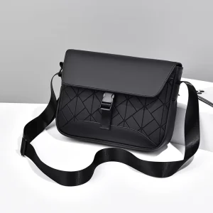 Unisex New PU Leather Crossbody Bag with Fashionable Design Waterproof Function Diamond Grid Decoration Men’s Womens Chest Bag