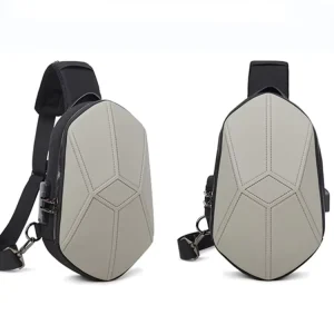 Unisex Nylon RFID Crossbody Bag for Men Chest Side Pack Sling Waterproof Boy Anti theft Messenger Bag Sport with USB Charge Port