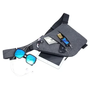 Unisex Slim fit Anti theft Polyester Zipper Portable Reflective Motorcycle Chest Bag Waterproof Sport Travel Outdoor Use
