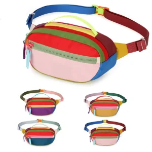 Unisex Splicing Color Block Sling Bag for Outdoor Travel Sports Crossbody Bag with Adjustable Strap Lightweight Durable