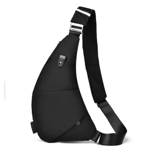 Unisex Sports Waterproof Chest Bag with Zipper Closure Portable for Travel Daily Use Adjustable Shoulder Strap