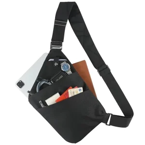 Unisex Streetwear 3L Men’s Women’s Designer Everyday Carry Canvas Anti Theft Crossbody Chest Sling Bag for Tablet
