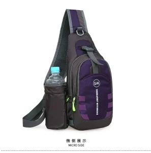 Unisex Summer Outdoor Casual Travel Sling Bag Latest Design Custom Logo Fashionable Portable Nylon Water Bottle Compatible
