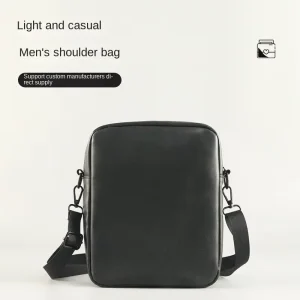 Urban Minimalist Men’s Outdoor Casual PU Shoulder Bag Fashionable Versatile Business-Style Men’s Crossbody Bag