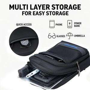 Urban Sling Bag For Men Lightweight Crossbody Pouch Outdoor Sports Bag Cycling Shoulder Bag Multi Pocket Organizer Polyester