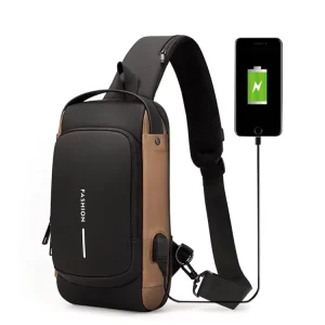 Usb Port Sling Bag Men’s Chest Bag New Simple Multi-purpose Backpack