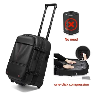 Vacuum Rolling Backpack with Wheel Dry Wet Separation 17 Inch Laptop Anti Theft Men’s Large Capacity Backpack