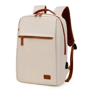 Versatile Men’s Women’s Cross Border Backpack Casual Fashion Simple Travel Bag Geometric Zipper Waterproof for Business Laptop