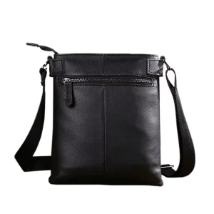 Vintage Black Genuine Leather Men’s Sling Bag Business Shoulder Style for Men