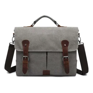 Vintage Canvas Luxury Briefcase Business Handle Messenger Bags Crossbody Computer Business Laptop Messenger Bag for Men
