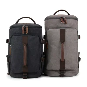 Vintage Canvas Men’s Travel Backpack Waterproof Large Capacity 3 Way Convertible Rucksack Multi functional Laptop Daypack