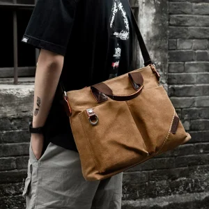 Vintage Canvas Messenger Bags for Men Shoulder Bag Business Briefcase Laptop Bags