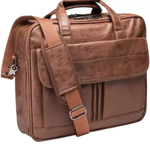 Vintage Custom 15.6-inch Waterproof Durable Large Capacity Lightweight Soft Bag High-quality Leather Fashion Men’s Briefcase
