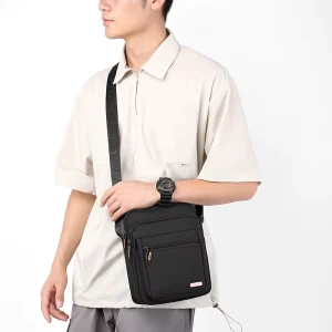 Vintage Custom Men’s Casual Messenger Bag Fashionable Nylon Bag with Letter Decoration
