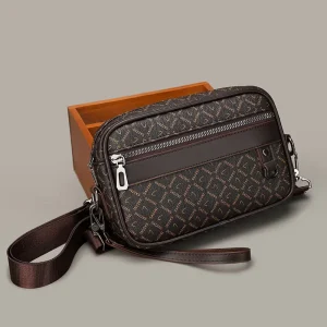 Vintage Custom PU Leather Portable Crossbody Men Bags Waterproof Luxury Sling Bags for Men