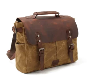 Vintage Executive Briefcase For Business Unisex MOCHILA Canvas Leather Office Laptop Bag Hard Maletin De Cuero