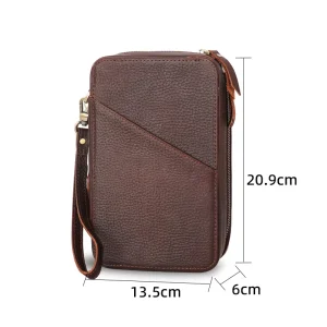 Vintage Fashion Handbag Genuine Leather Clutch Bag Leather Hand Bag for Women