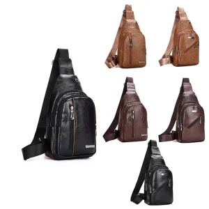 Vintage Fashion Single Shoulder Bag Men’s Handbag Business Handbag Tote Bag Black Chest Bag