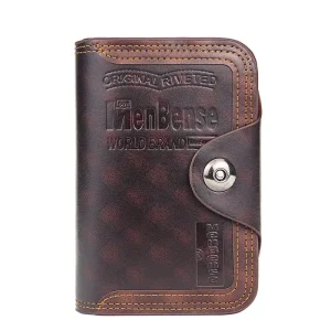 Vintage Gentry Magnetic Buckle Money Clip PU Leather Wallet Coin Purse Travel Men Card Holder