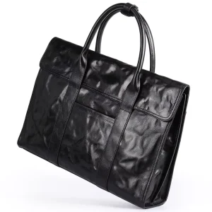Vintage Genuine Leather Multifunctional Laptop Briefcase, Men’s Business Handbag