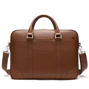 Vintage Genuine Leather Multifunctional Laptop Briefcase Men’s Business Handbag with Elegant Style Gift for Office Workers
