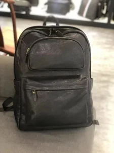 Vintage Leather Daypack Men Multi Pocket Laptop Pack Urban Commute Casual Bookbag Custom Logo B2B Supplier