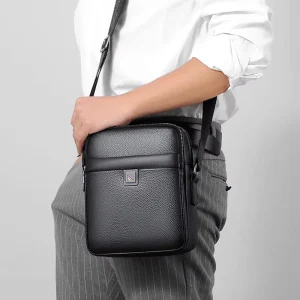 Vintage Light Weight Messenger Bag for Men Genuine Leather Men Shoulder Bag