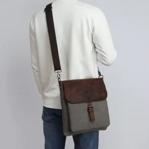 Vintage Men Crazy Horse Leather Satchels Crossbody Shoulder Bags for Men Genuine Leather Messenger Bag