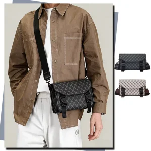 Vintage Men Crossbody Bag Fashion Shoulder Bags Handiness Luxury Messenger Bag with Waterproof Durable Pu Leather
