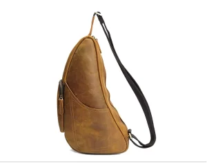 Vintage Men’s Cowhide Cross Body Real Leather Sling Shoulder Crossbody Messenger Bags Genuine Leather Chest Bag for Men