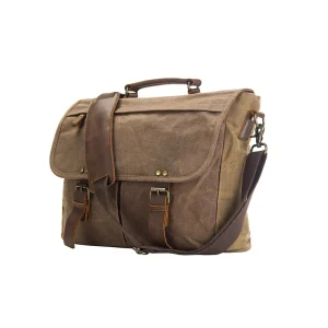 Vintage Men’s Handbag Canvas Satchel Briefcase Tote Bag with Shoulder Strap