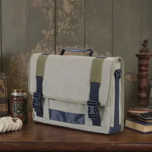 Vintage Men’s Messenger Bag Canvas Sling Side Bag with Laptop Friendly Features