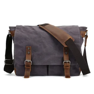 Vintage Mens Messenger Bags Leather Custom Logo Canvas Messenger Bag for Men Chest Shoulder Men’s Messenger Bags