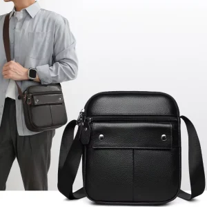 Vintage Men’s Messenger Bags PU Leather Shoulder & Sling Bags Waterproof Lightweight Designer