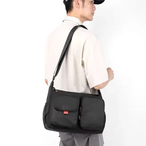 Vintage Men’s Nylon Messenger Bag with Fashionable Letter Decoration Crossbody Shoulder Bags